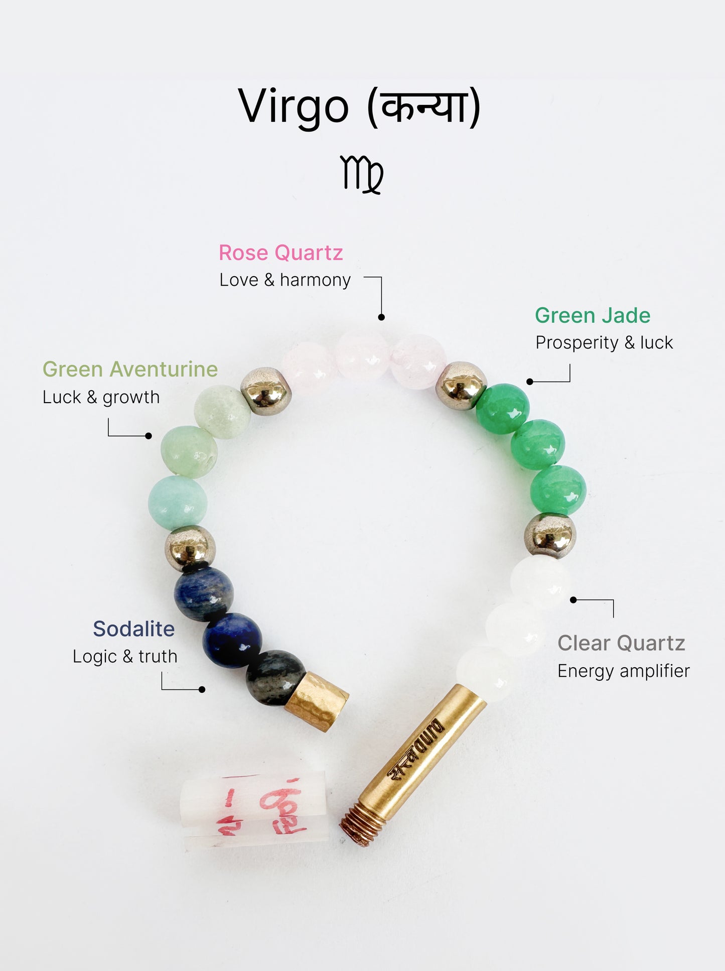 Virgo Crystal Bracelet with Manifestation Lock