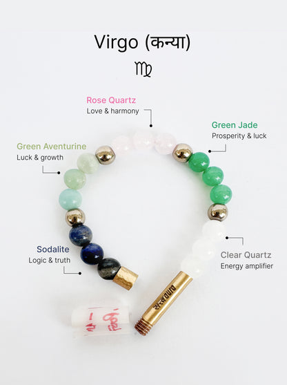 Virgo Crystal Bracelet with Manifestation Lock